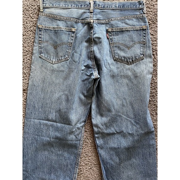 Levi’s 505 Mens 36x31 Straight  Blue Jeans Regular Fit Medium Wash Nice Work - Picture 2 of 6